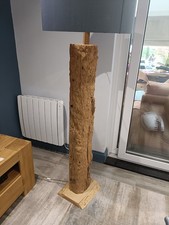 Solid  Oak Stressed Floor Standing Lamp.
