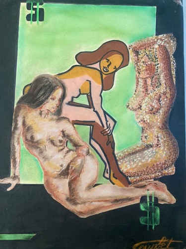 Beautiful gouache drawing nude - beautiful,