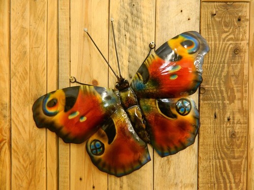 Metal peacock butterfly wall - metal,