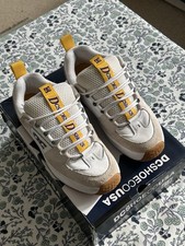 DC Lynx OG Skate Shoes, White / Yellow / Purple, UK 9