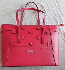Guess Red Handbag With Flowers