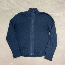 Tommy Hilfiger Knitted Cardigan Zip Up Knit Sweater With Logo Men's L