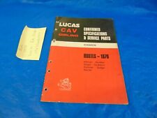 LUCAS GIRLING PARTS CATALOGUE