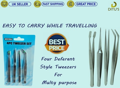 4pc beauty tweezer set - set, hair
