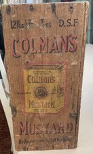 Vintage Rare Antique Colman's Mustard Wood Box Shop Advertising Authentic Item 