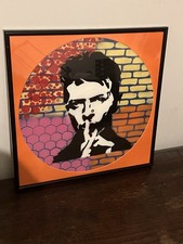 David Bowie Portrait Painting On A Vinyl Record Pop Art Spray Paint
