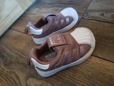 worn once  adidas primaloft superstar girl's baby Toddler slip on trainers uk 3