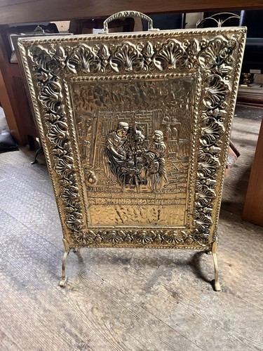 Antique brass fire screen