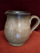 VINTAGE DENBY MILK JUG / CREAMER MOTTLED BROWN HEIGHT - 9 cm