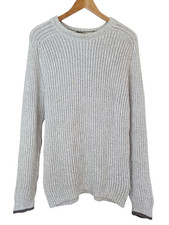 Debenhams Maine Heavy Cable Knit Crew Neck Jumper Off White Size L