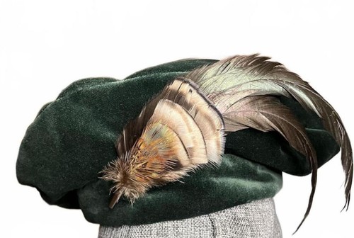 Vintage green velvet tam - vintage,
