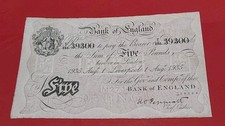 B241e  ,Very  Rare  Peppiatt   White £5  Liverpool  Branch Note 1935,, Vf 