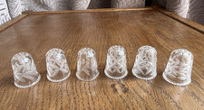 Set Of 6 Cut Glass Crystal Thimbles