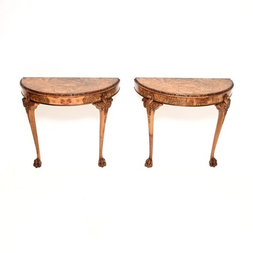 Pair antique burr - burr, walnut