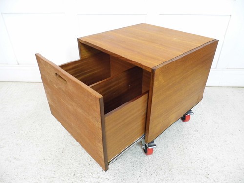 Vintage teak record storage - vintage,