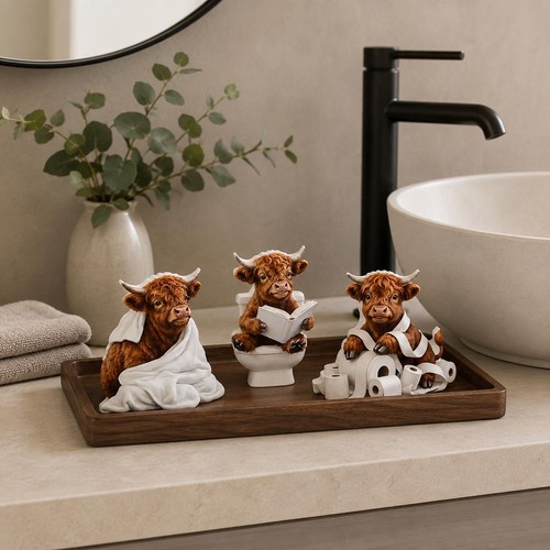Highland cow ornaments - 3x,