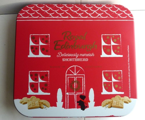 Biscuit tin empty scottie - tin.,