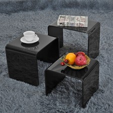 Nest of 3 Bent Glass Coffee