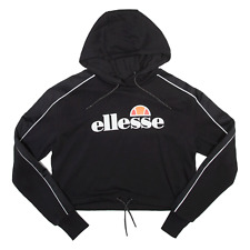 ELLESSE Cropped Womens Black Hoodie UK 8
