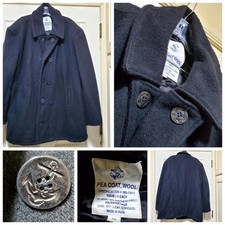 US Navy Pea Coat Jacket Mens