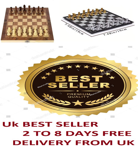 Large chess wooden set folding - chess,