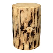 Pemberly Row 18" Exterior Transitional Wood Cowboy Stump in Gold