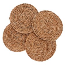 4 Pcs Round Wicker Placemats