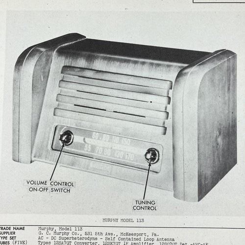Original 1946 murphy radio - 1946,