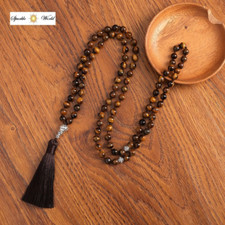 Tiger Eye Stone Knotted Islamic Prayer Beads 99 Beads 8mm Tasbih Misbaha Tasbeeh