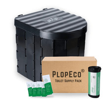 PlopEco® Portable Camping Toilet Kit | Foldable Eco Loo | 20x Powder & Bags