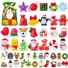 HOUT 24PCS Christmas Mochi Squishy Toys - Mini Stocking Stuffers Kawaii Fidget