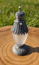 Oil Perfum  Bottle Collection Frosted Glass Design Metal Pearl Finish Refillable