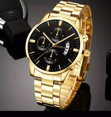 Geneva gold mens watch - geneva,