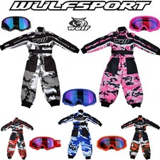 KIDS KART SUIT MOTOCROSS OFF ROAD QUAD DIRT BIKE 1PIECE OVERALL YOUTH MX GOGGLES