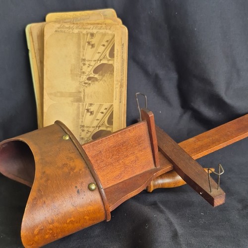 Wood stereoscope viewer - wood,