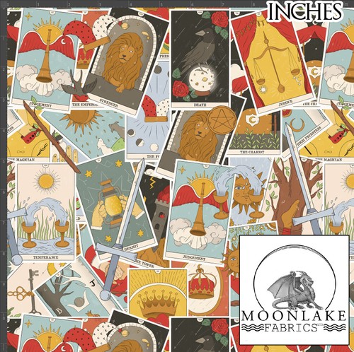 Tarot card crowded fabric 100 - tarot,