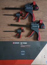 PARKSIDE Bar Clamps x 4 Small Medium Jaw 10/15cm 1 Handed Spreade
