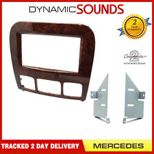 Car Stereo Radio Double DIN Wood Finish Facia Mercedes Benz S Class W220 1998-05