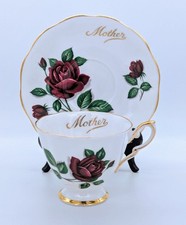 Mid Century Royal Standard Pedestal Tea Cup And Saucer - Red Velvet - MOTHER