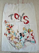VINTAGE DISNEY Christmas Toys Sack - Cotton - Self Embroidery & Painted
