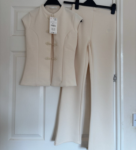 Zara cream piece trouser - cream,