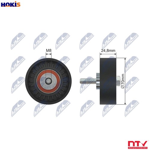 Deflectionguide pulley vribbed - deflectionguide,