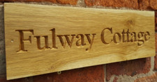 Personalised Carved  House Wooden Oak Sign Wood Engraved Name Plaque Outdoor