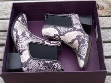 Carvela shoes, fashion short cowboy boots, snakeskin print, Size 36