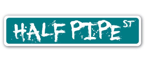 Half pipe street sign ramps - half,