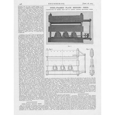 RICE & CO Ltd Leeds Steel Framed Plate Bending Press Antique Print 1923