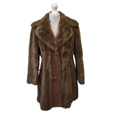 Tissavel 60s Vintage Faux Fur Coat Women's UK Size 10/12
