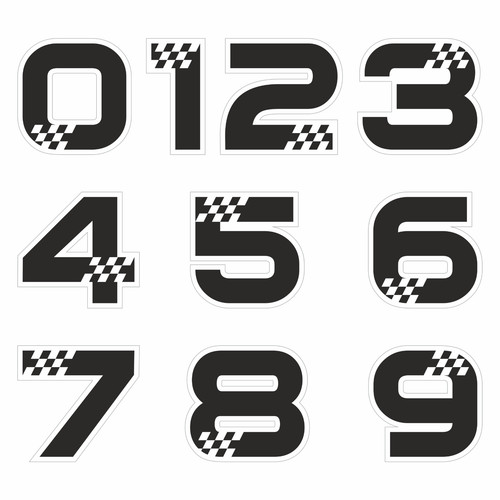 Vinyl racing number sticker - racing,