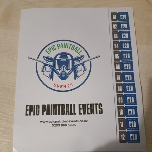 Paint ball tickets - 12,