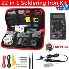 80W Soldering Iron Kit Electronics Welding Irons Solder Tools With multimeter